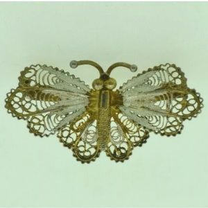 Vintage butterfly 800 silver 23 GE brooch pin